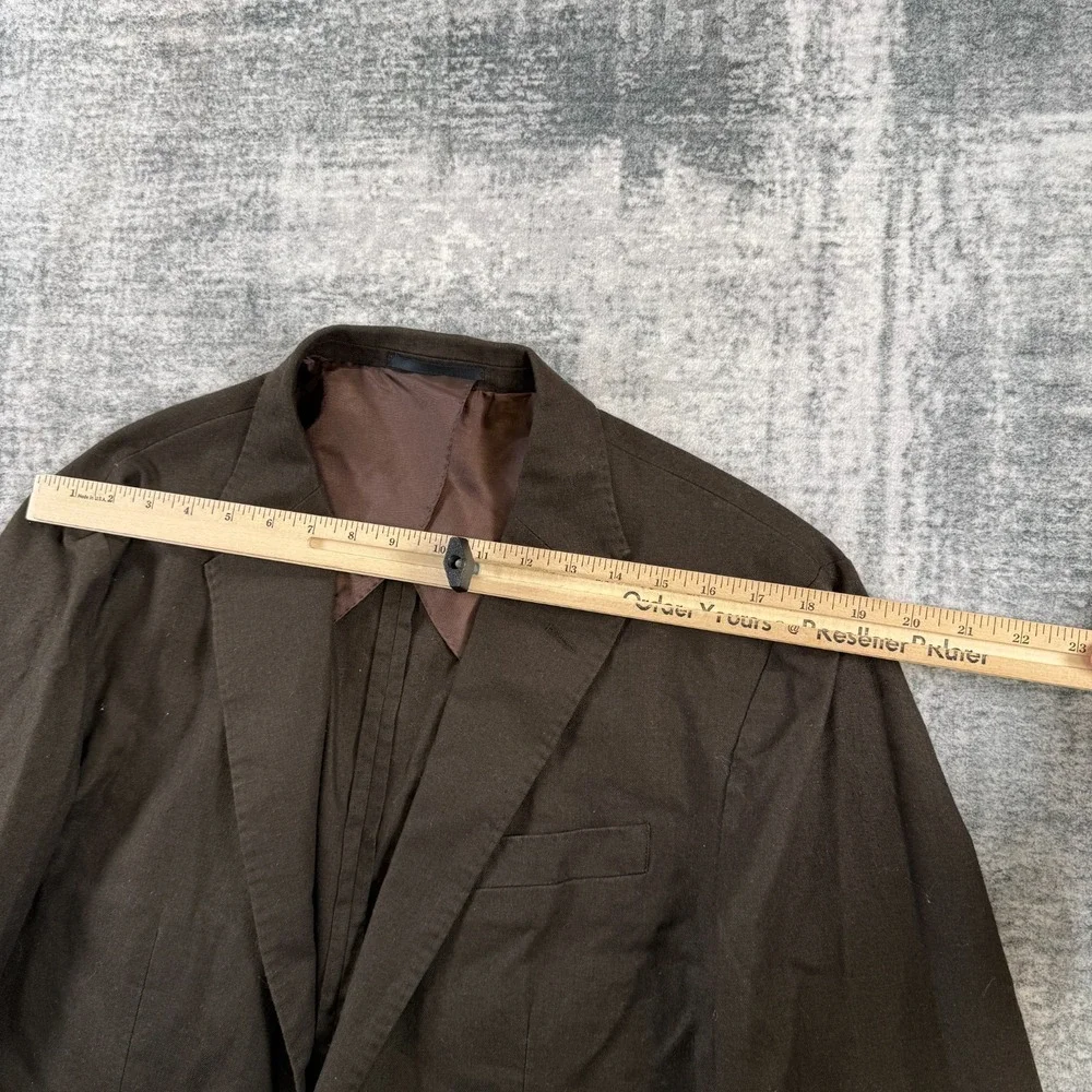 J Crew Blazer Mens Large Chocolate Suit Jacket Hemp Cotton Unstructured Casual